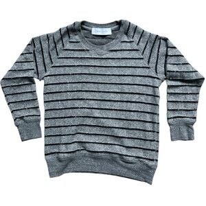 IRO Heathered Gray Striped Sweatshirt Size Small Elevated Casual